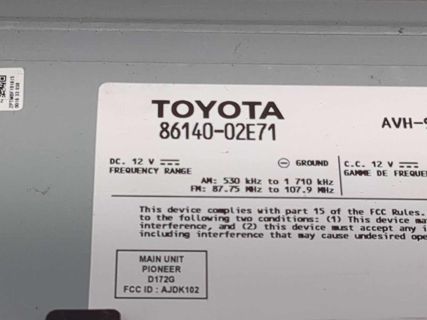 2021-2022 Toyota Corolla Radio AM FM Cd Player Receiver Replacement P/N:86140-02E71 AJDK102, D172G Fits Fits 2021 2022 OEM U