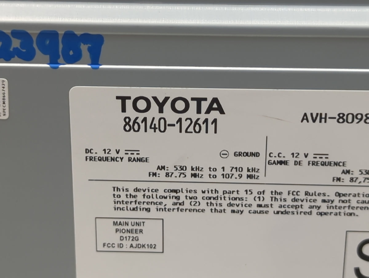 2022 Toyota Corolla Information Radio Display Screen - Oemusedautoparts1.com
