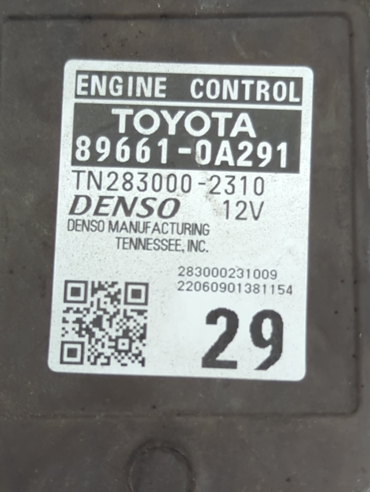 2022 Toyota Corolla Cross PCM Engine Control Computer ECU ECM PCU OEM P/N:89661-0A291 TN283000-2310 Fits OEM Used Auto Parts