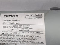 2022 Toyota Corolla Cross Radio AM FM Cd Player Receiver Replacement P/N:86140-0A160 114000-4670B101 Fits OEM Used Auto Part