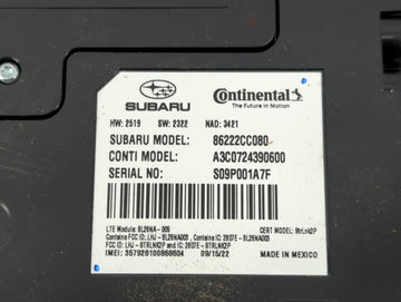2022 Toyota Gr86 Transmission Control Module Tcu Tcm
