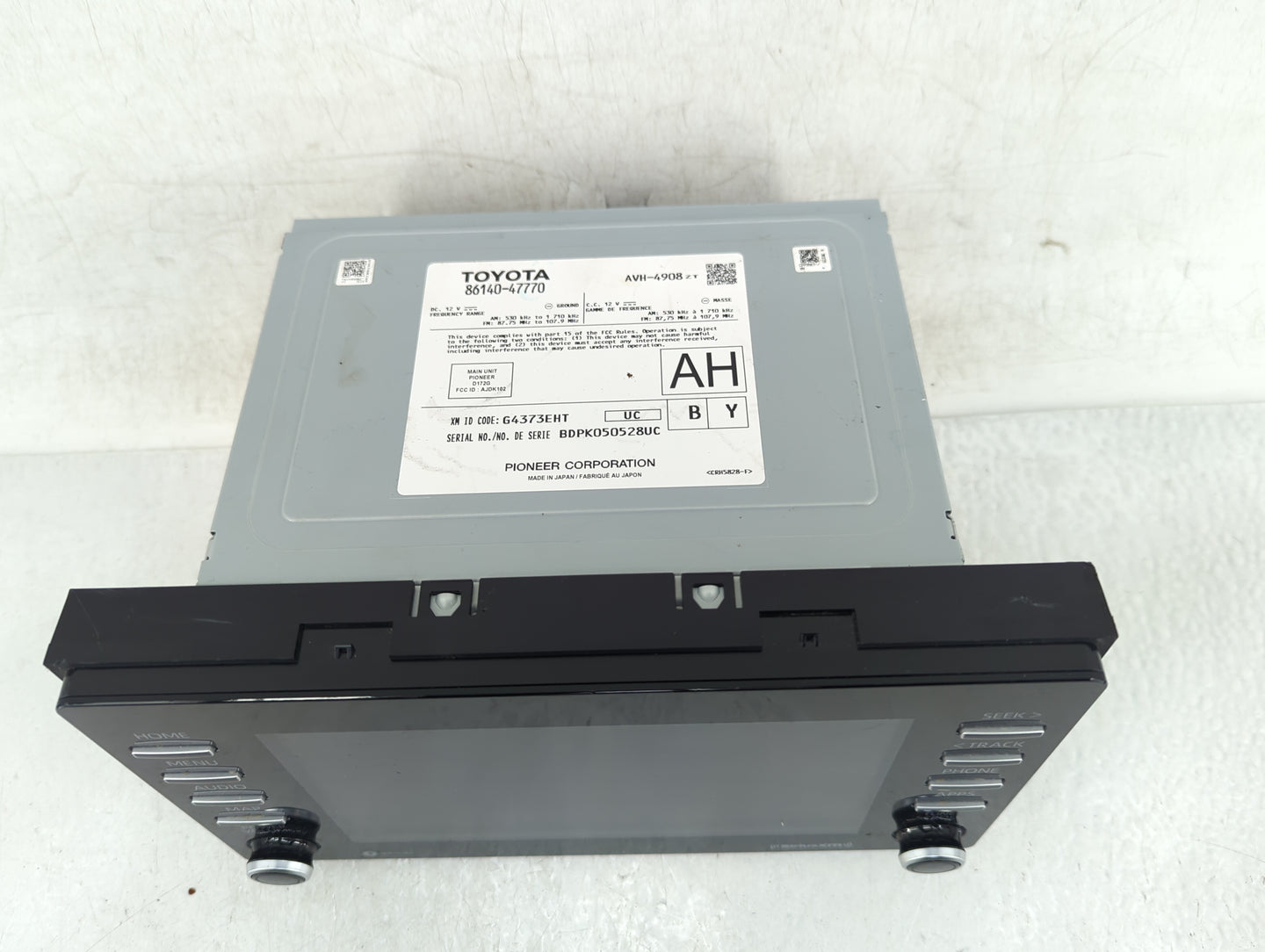 2021-2022 Toyota Prius Radio AM FM Cd Player Receiver Replacement P/N:86140-47770 Fits Fits 2021 2022 OEM Used Auto Parts - 