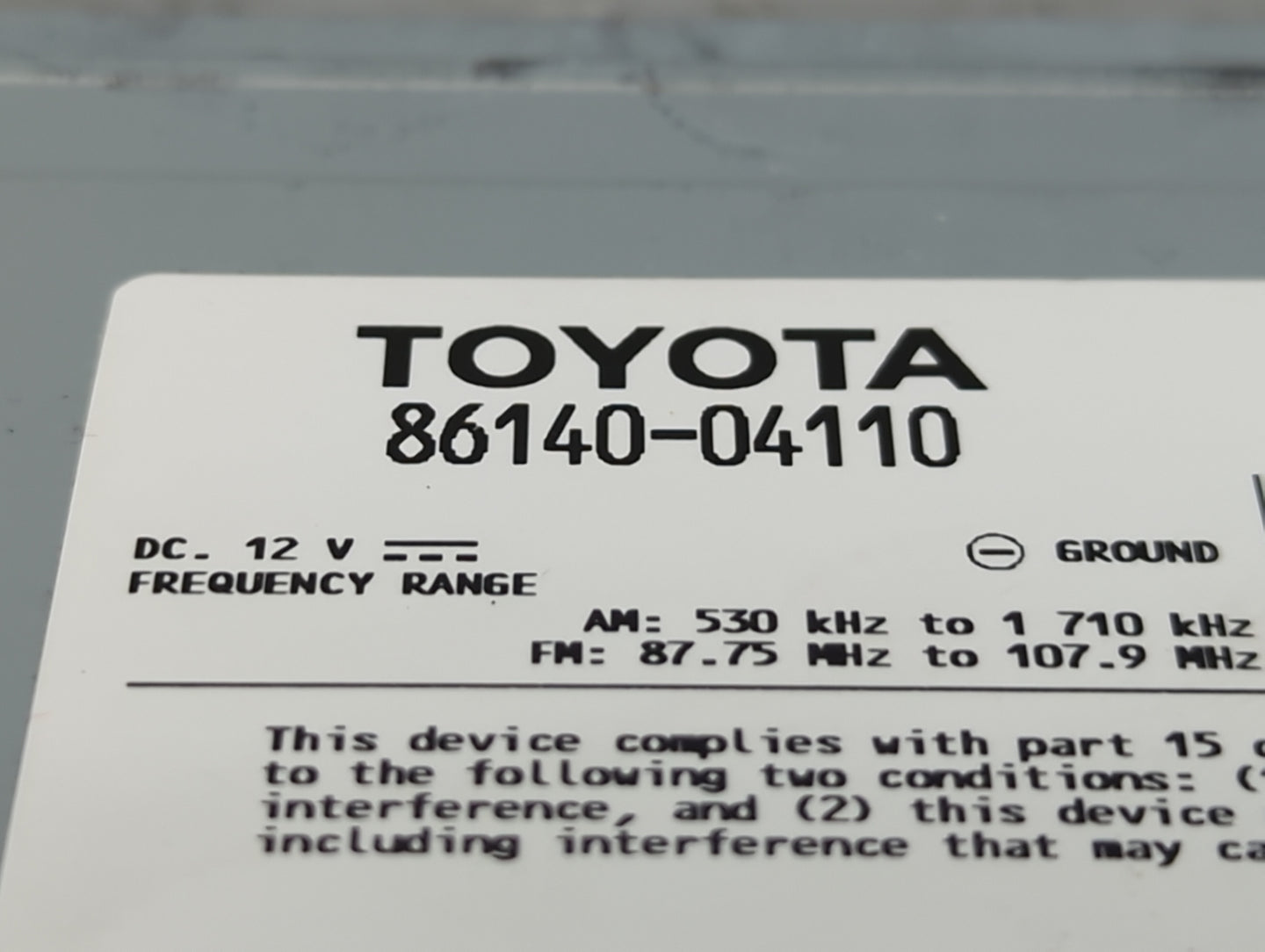 2020-2022 Toyota Tacoma Radio AM FM Cd Player Receiver Replacement P/N:86140-04110 Fits Fits 2020 2021 2022 OEM Used Auto Pa