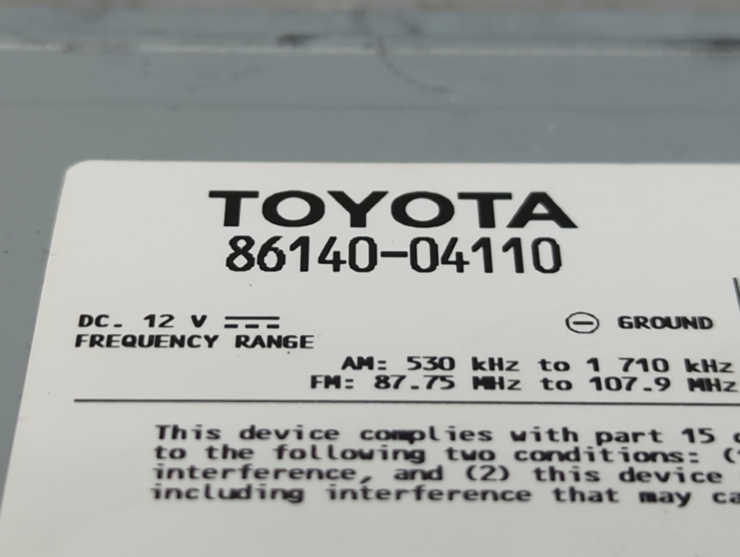 2020-2022 Toyota Tacoma Radio AM FM Cd Player Receiver Replacement P/N:86140-04110 Fits Fits 2020 2021 2022 OEM Used Auto Pa