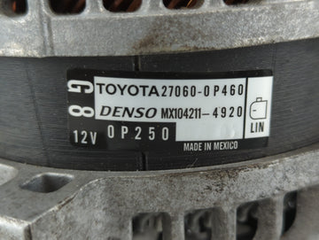 2016-2022 Toyota Tacoma Alternator Replacement Generator Charging Assembly Engine OEM P/N:27060-0P460 Fits OEM Used Auto Parts