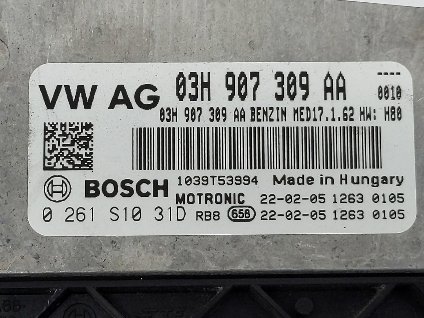 2022 Volkswagen Atlas PCM Engine Control Computer ECU ECM PCU OEM P/N:0 261 S10 31D 03H 907 309 AA Fits OEM Used Auto Parts 