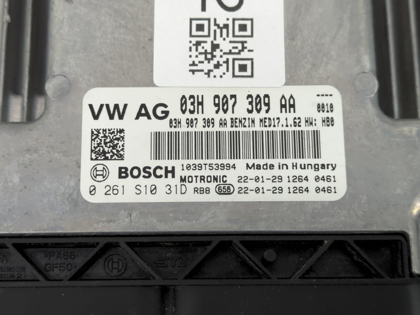 2022 Volkswagen Atlas PCM Engine Control Computer ECU ECM PCU OEM P/N:03H 907 309 AA 0 261 S10 Fits OEM Used Auto Parts - Oe