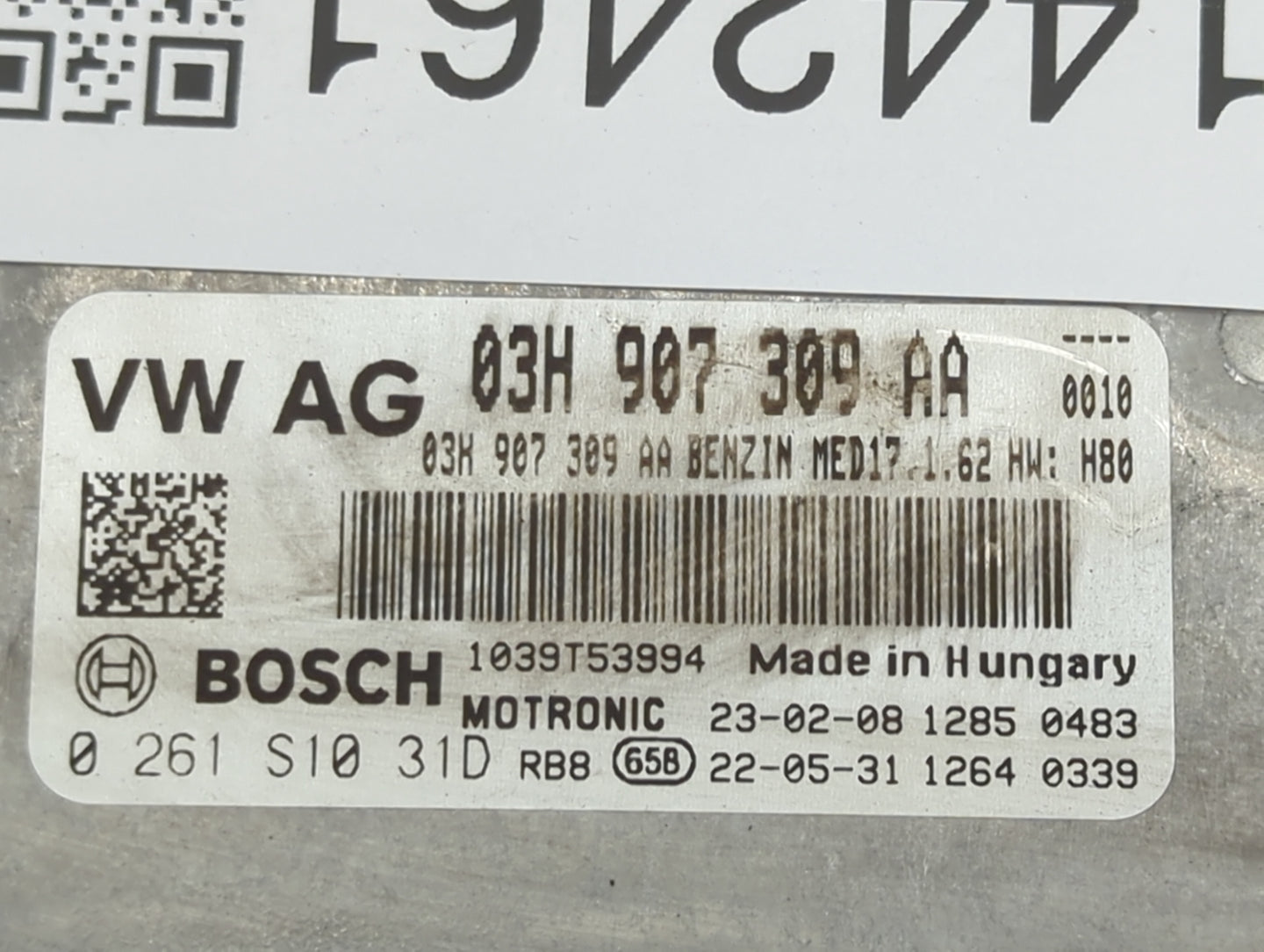 2022 Volkswagen Atlas PCM Engine Control Computer ECU ECM PCU OEM P/N:03H907309AA 0261S1031D, 1039T53994 Fits OEM Used Auto 