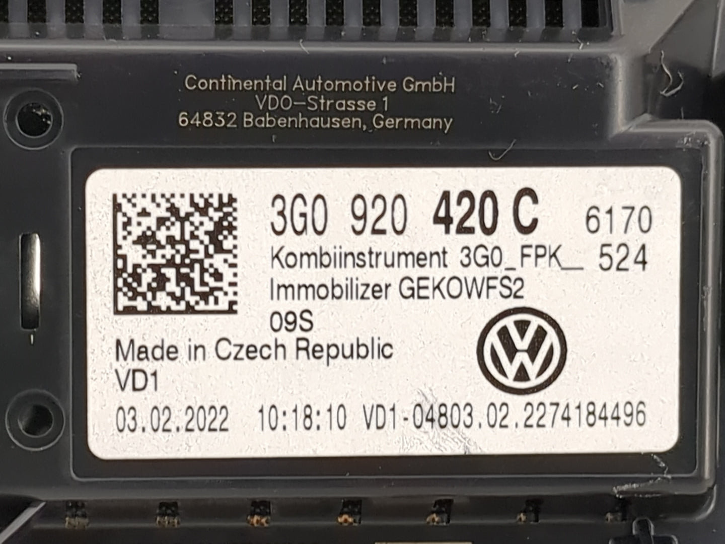 2022 Volkswagen Atlas Instrument Cluster Speedometer Gauges P/N:3G0920420C A2C19488505, A3C0791830101 Miles: Fits OEM Used A