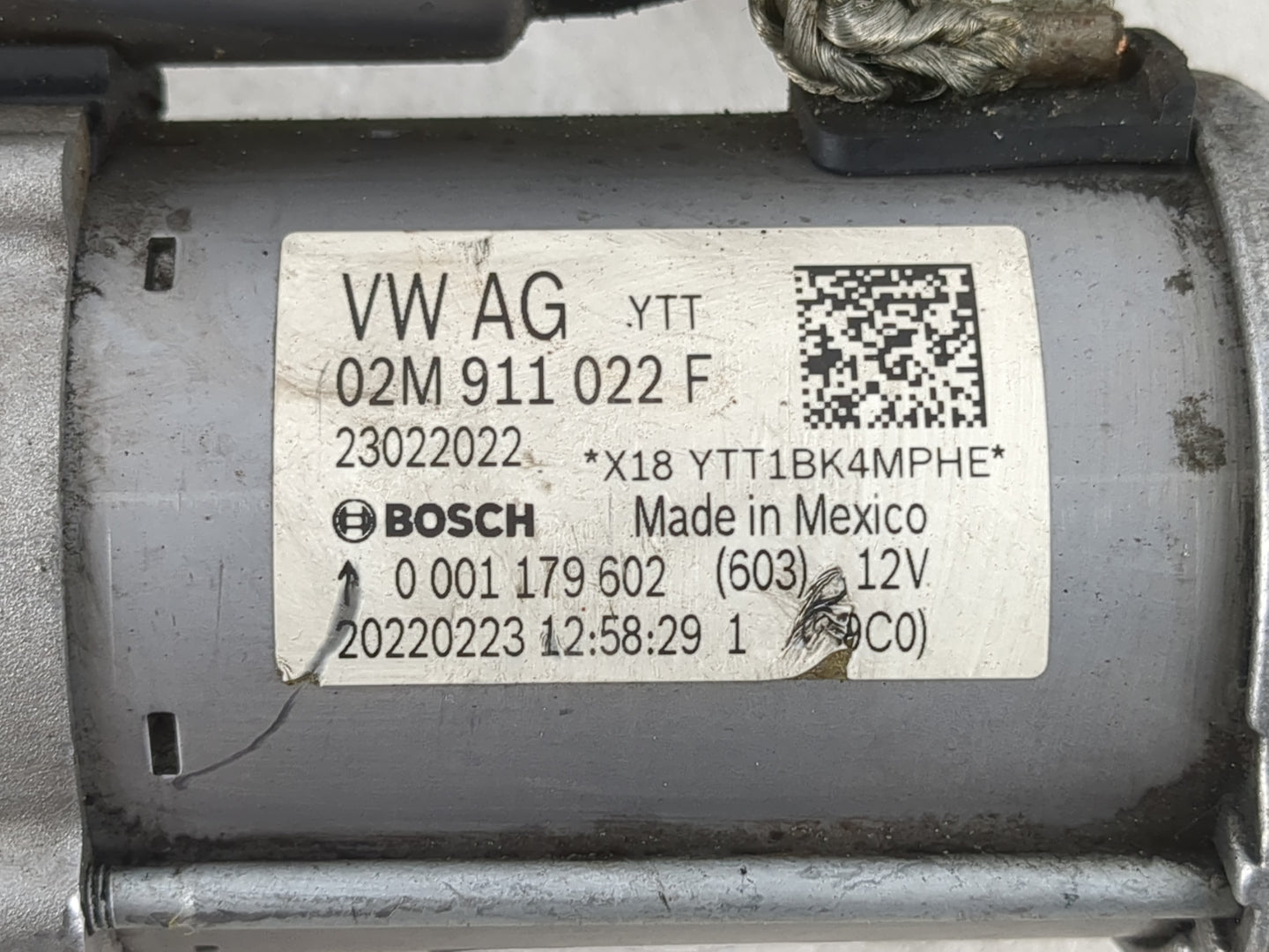 2018-2022 Volkswagen Tiguan Car Starter Motor Solenoid OEM P/N:02M 911 022 Fits Fits 2018 2019 2020 2021 2022 OEM Used Auto 