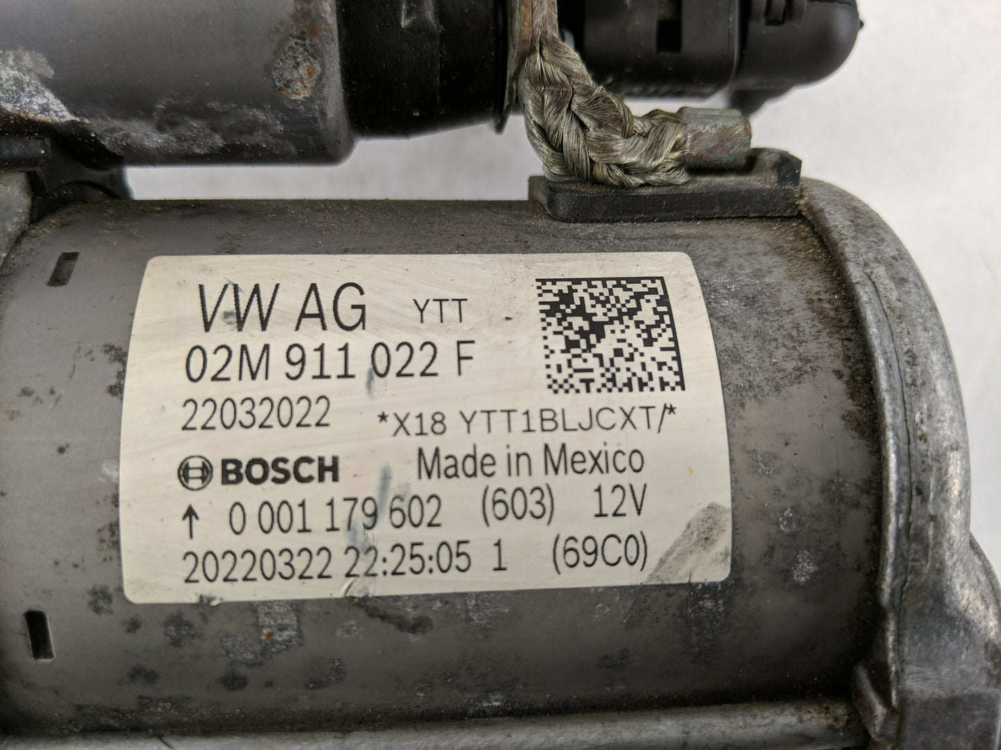 2018-2022 Volkswagen Tiguan Car Starter Motor Solenoid OEM P/N:02M 911 022 F Fits Fits 2018 2019 2020 2021 2022 OEM Used Aut