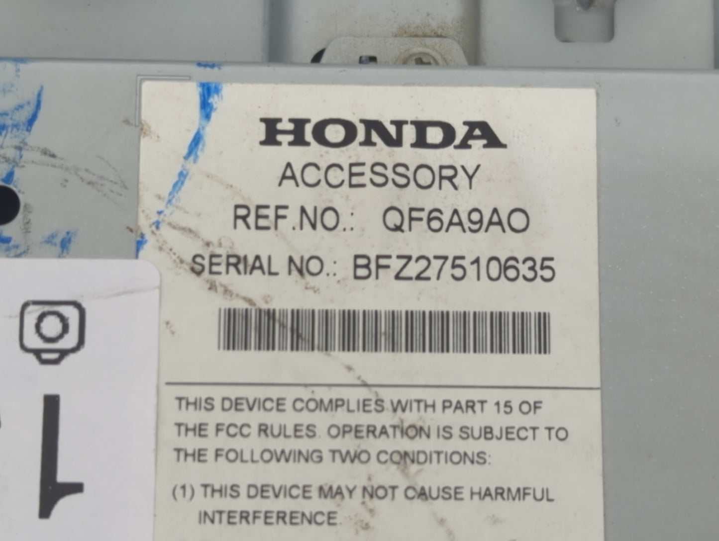 2021 Honda Passport Radio AM FM Cd Player Receiver Replacement P/N:QF6A9AO Fits OEM Used Auto Parts - Oemusedautoparts1.com