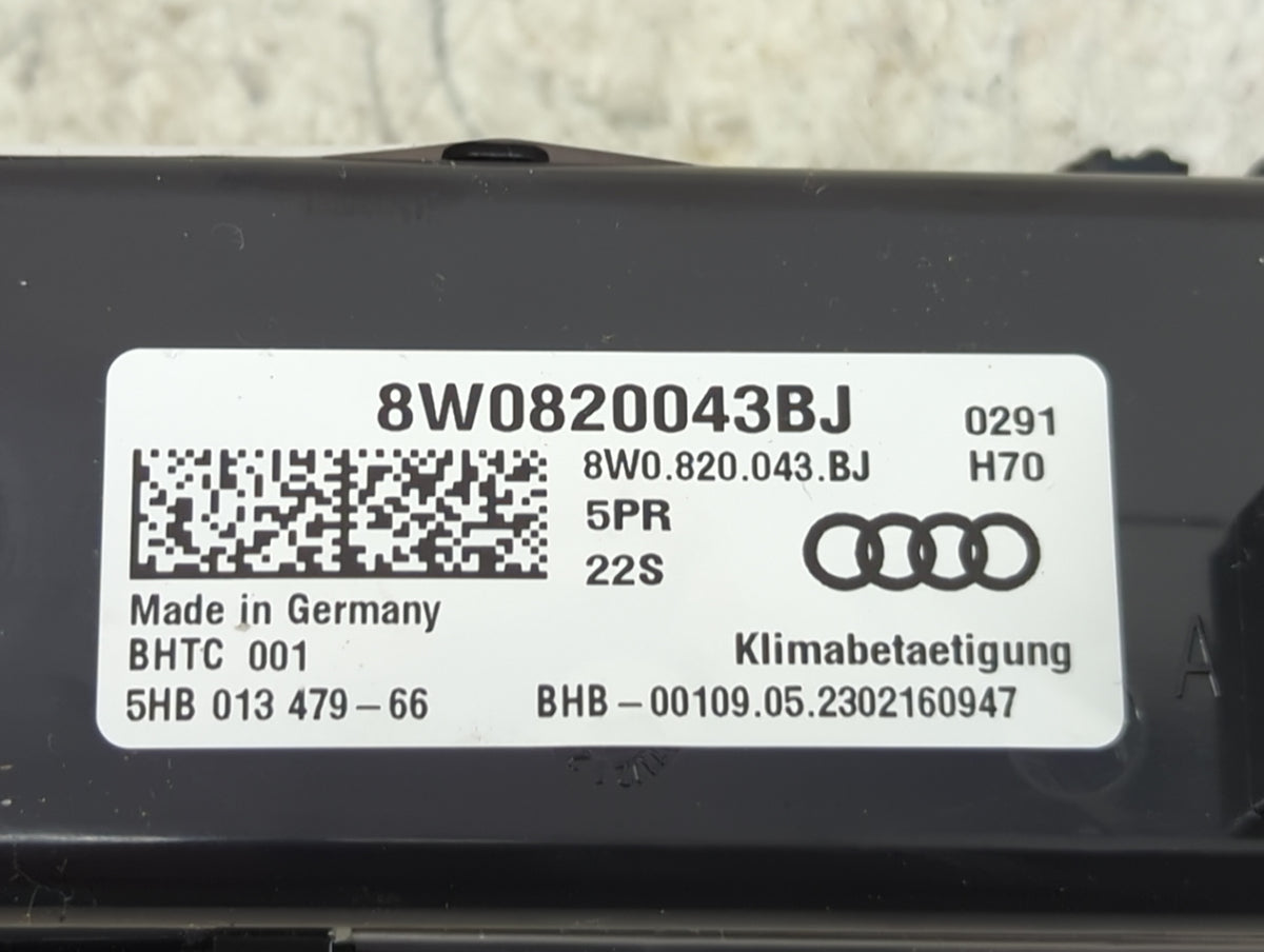 2023 Audi A5 Climate Control Module Temperature AC/Heater Replacement P/N:8W0820043BJ 8W0.820.043.BJ, 5HB 013 479-66 Fits OE