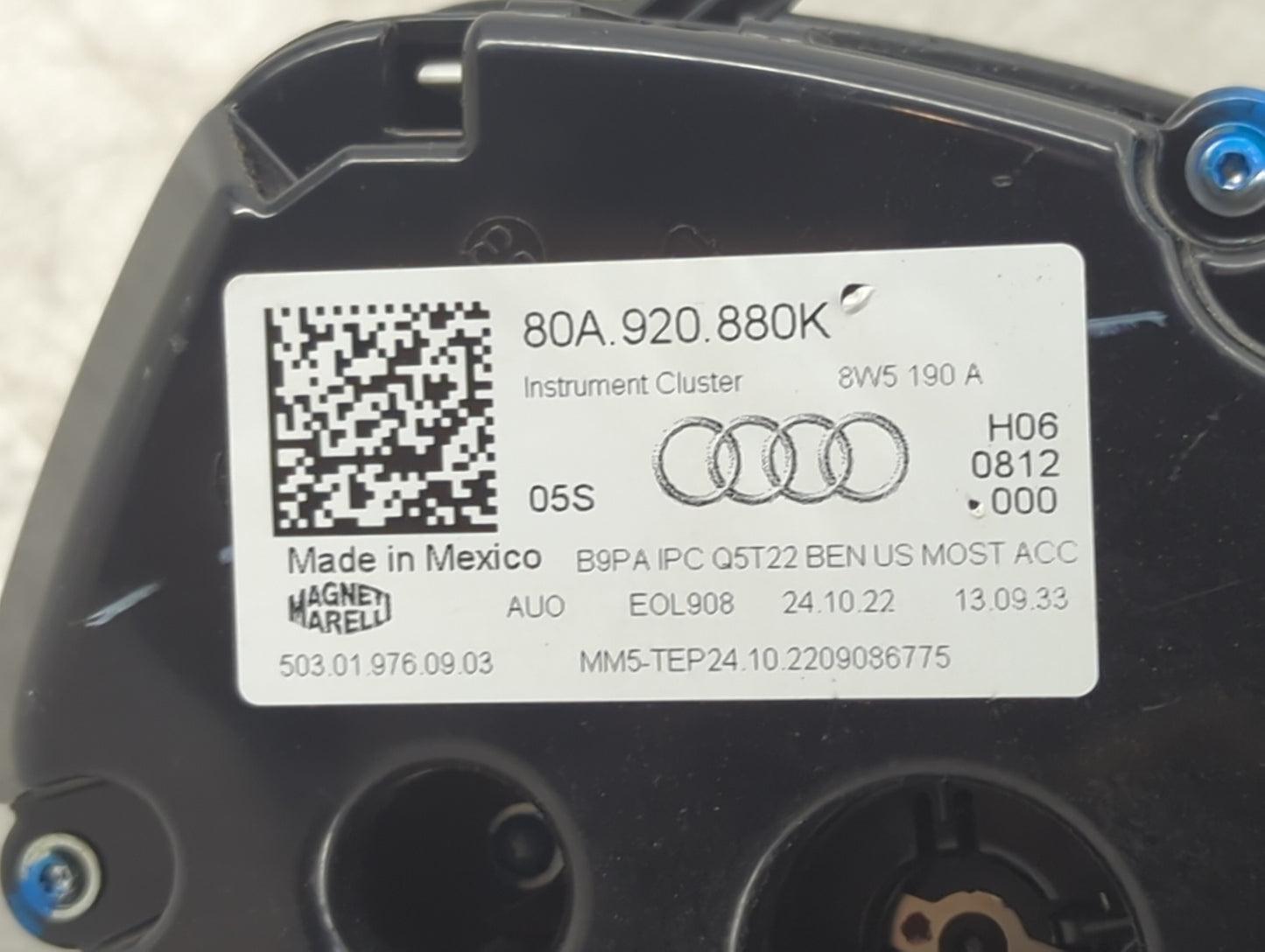 2023 Audi Q5 Instrument Cluster Speedometer Gauges P/N:80A 920 880K Miles: Fits OEM Used Auto Parts - Oemusedautoparts1.com