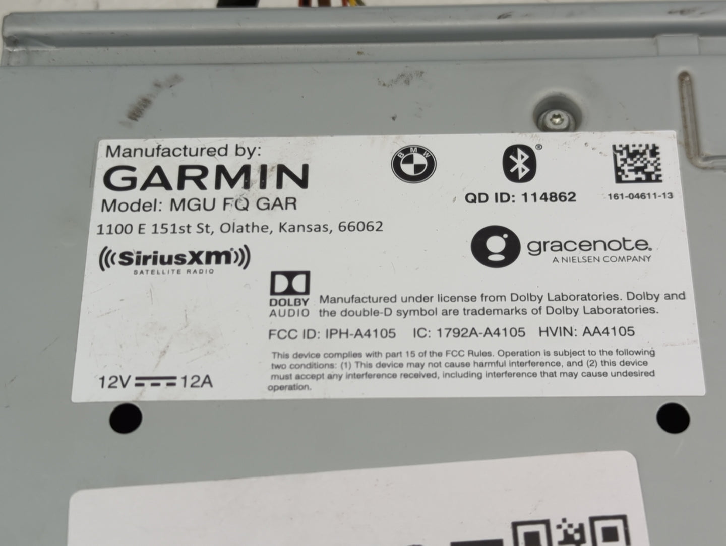 2022 Bmw X3 Radio AM FM Cd Player Receiver Replacement P/N:161-04611-13 1792A-A4105 Fits Fits 2021 OEM Used Auto Parts - Oem