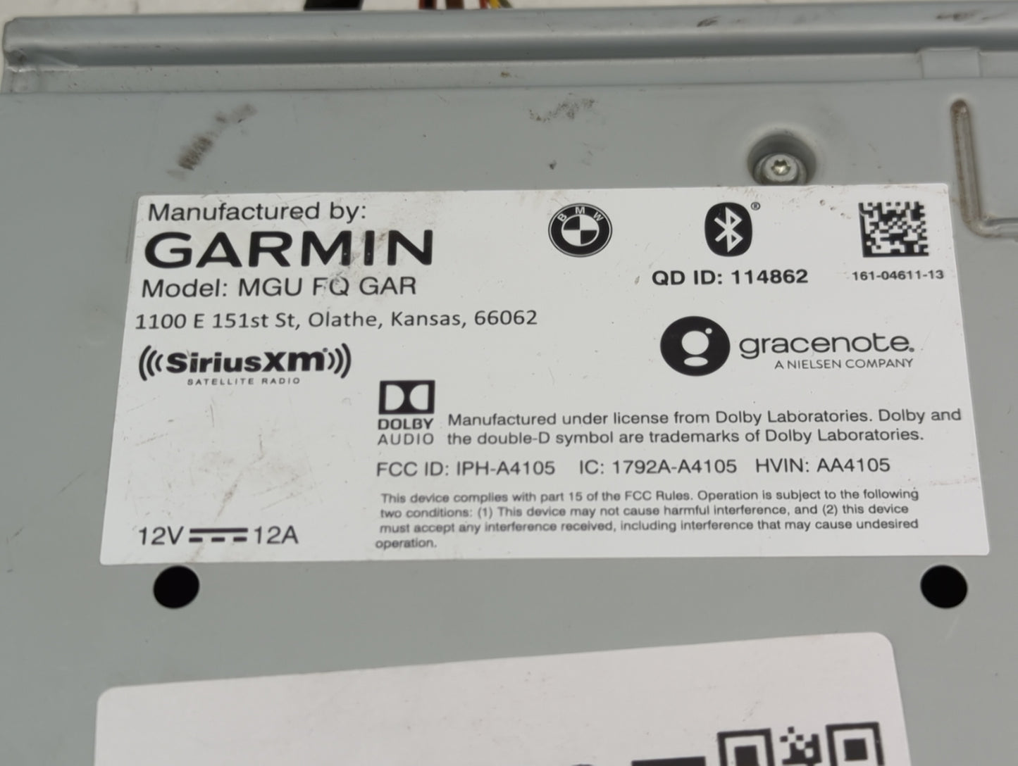 2022 Bmw X3 Radio AM FM Cd Player Receiver Replacement P/N:161-04611-13 1792A-A4105 Fits Fits 2021 OEM Used Auto Parts - Oem