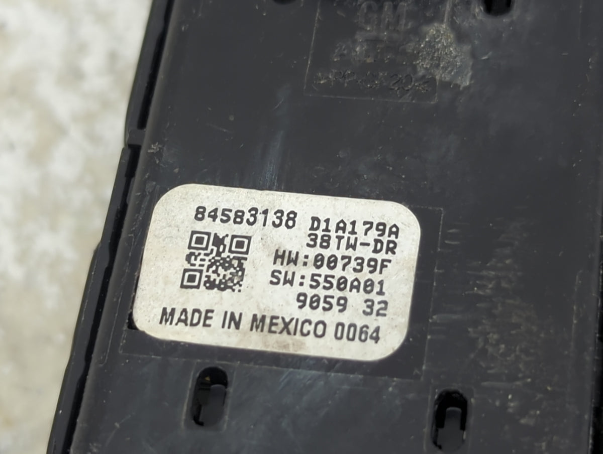 2023 Cadillac Xt4 Master Power Window Switch Replacement Driver Side Left P/N:84583138 D1A179A, 38TW-DR Fits OEM Used Auto P