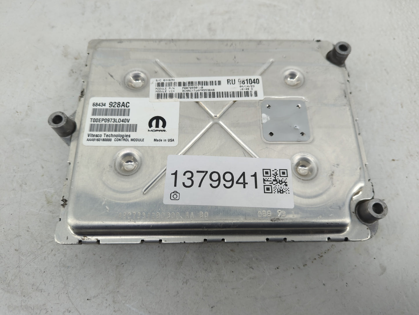 2020-2022 Chrysler Pacifica PCM Engine Control Computer ECU ECM PCU OEM P/N:68434928AC Fits Fits 2020 2021 2022 OEM Used Aut