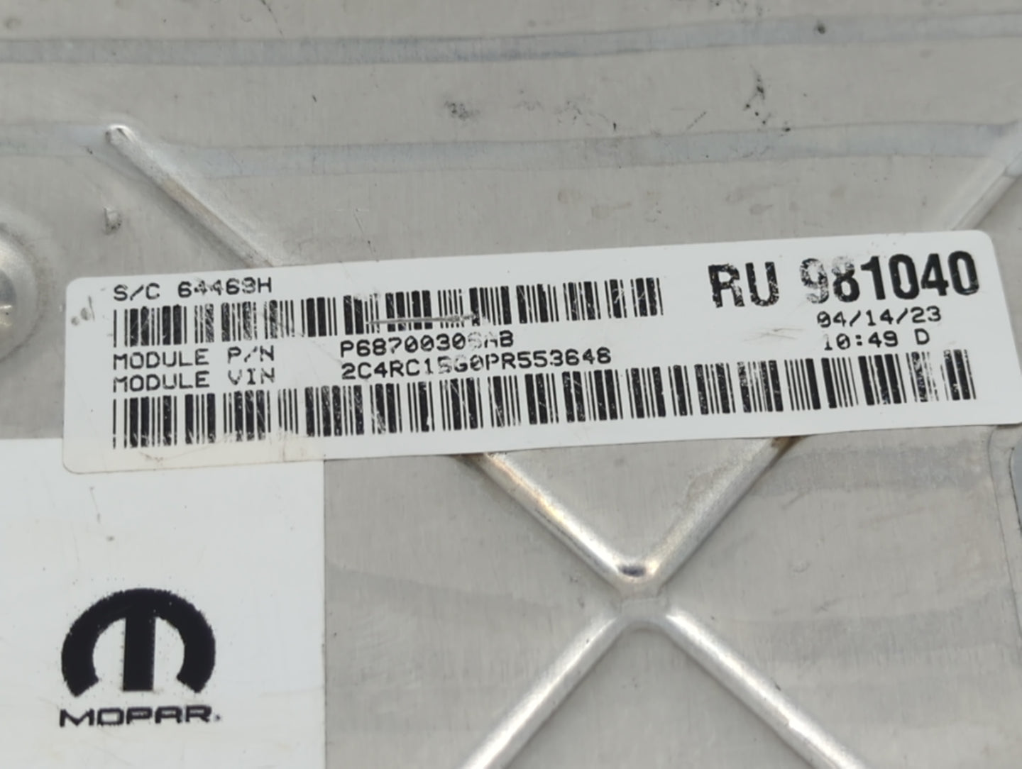 2020-2022 Chrysler Pacifica PCM Engine Control Computer ECU ECM PCU OEM P/N:68434928AC Fits Fits 2020 2021 2022 OEM Used Aut
