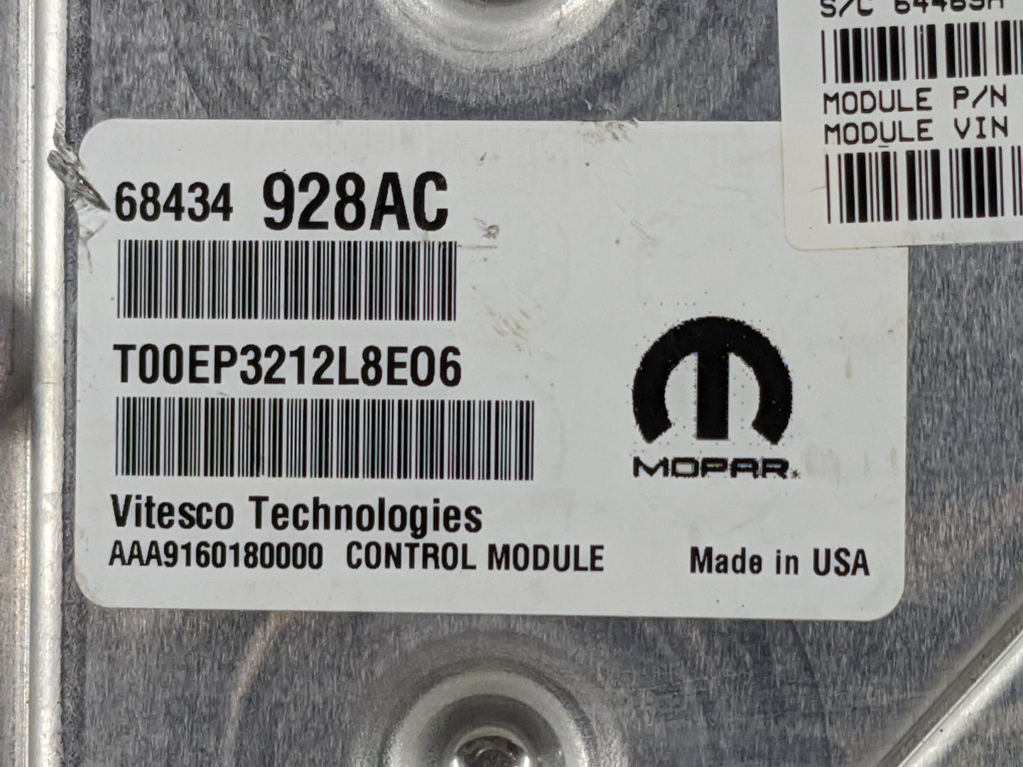 2020-2022 Chrysler Pacifica PCM Engine Control Computer ECU ECM PCU OEM P/N:68434928AC P68700306AB Fits Fits 2020 2021 2022 