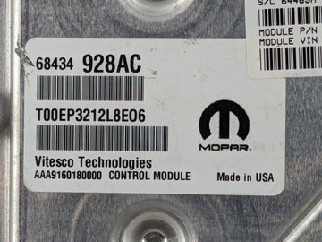 2020-2022 Chrysler Pacifica PCM Engine Control Computer ECU ECM PCU OEM P/N:68434928AC P68700306AB Fits Fits 2020 2021 2022 OEM Used Auto Parts