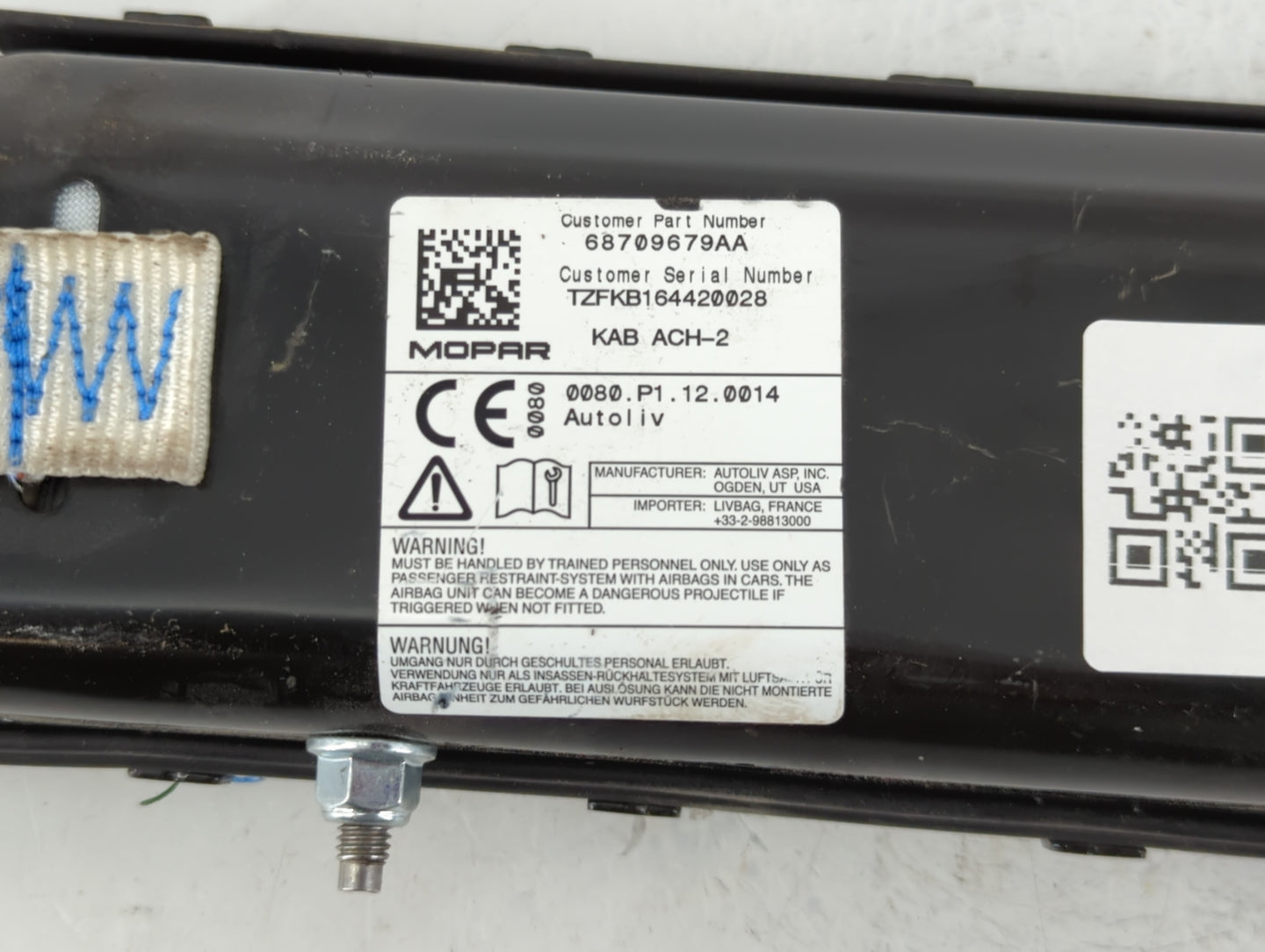 2017-2022 Chrysler Pacifica Air Bag Driver Left Knee OEM Fits Fits 2017 2018 2019 2020 2021 2022 OEM Used Auto Parts - Oemus