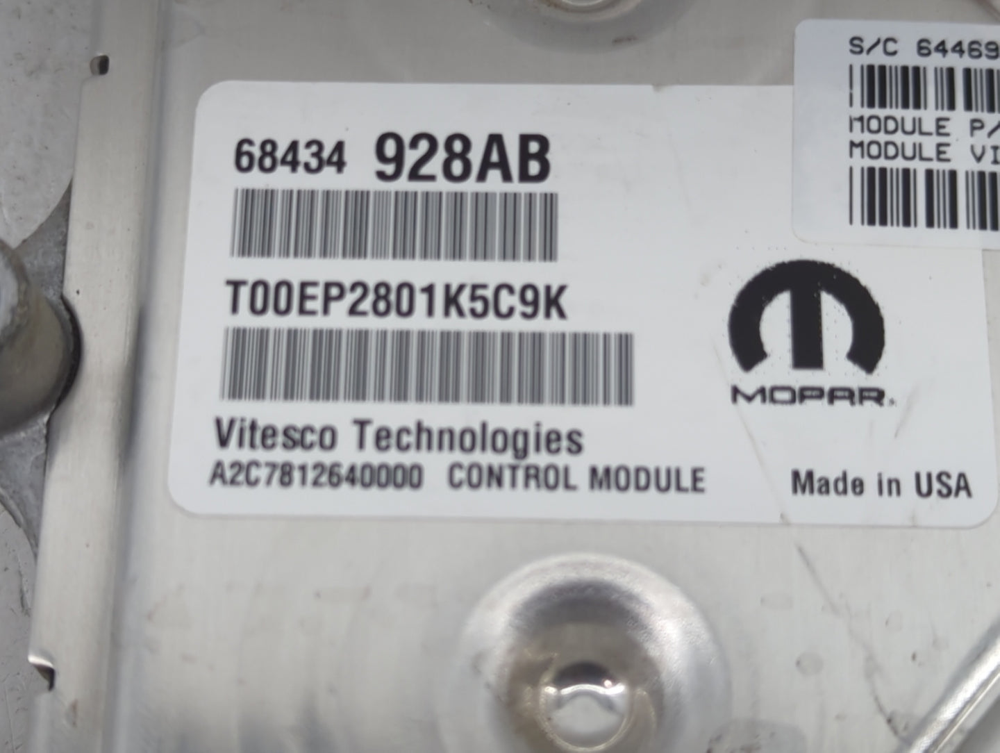 2023 Dodge Caravan PCM Engine Control Computer ECU ECM PCU OEM P/N:68434928AB P68536264AE, T00EP2801K5C9K Fits Fits 2020 202