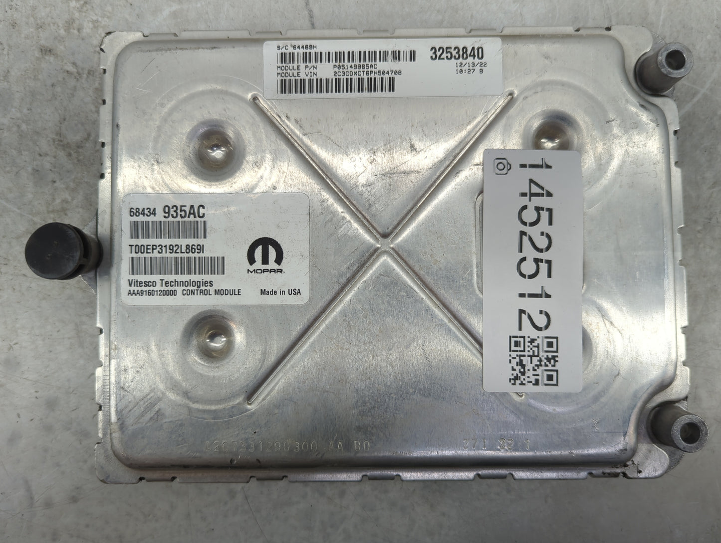2020-2022 Dodge Charger PCM Engine Control Computer ECU ECM PCU OEM P/N:P05149065AC 68434935AC Fits Fits 2020 2021 2022 OEM 