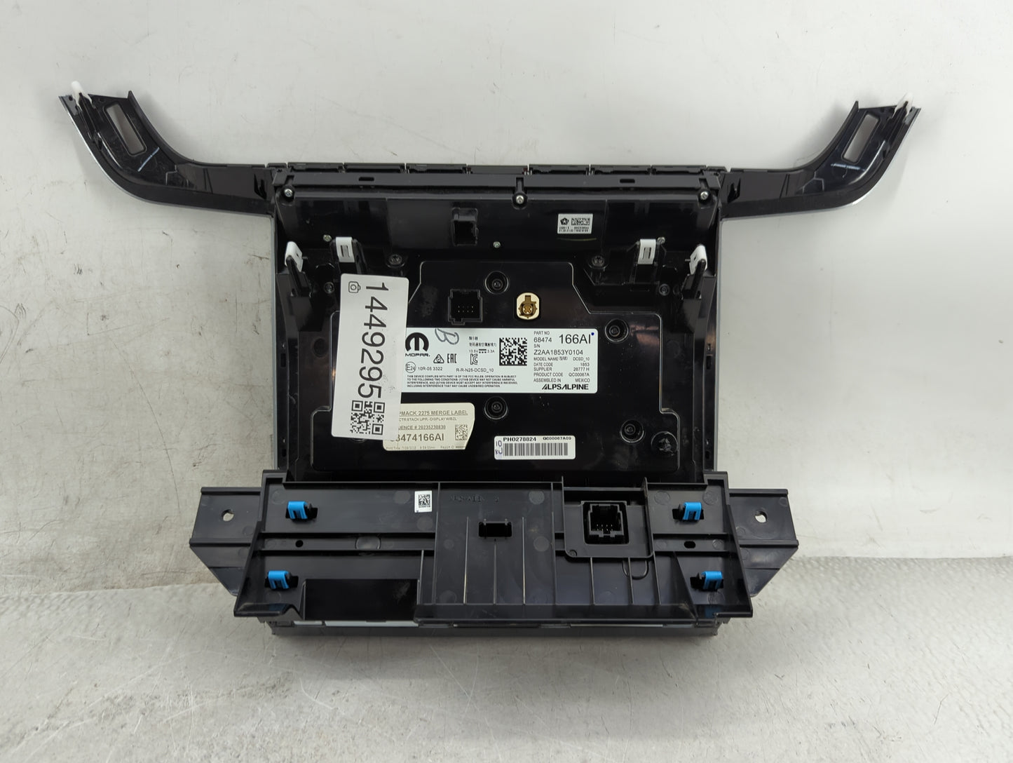 2023 Dodge Durango Climate Control Module Temperature AC/Heater Replacement P/N:68474166AI Z2AA1853Y0104 Fits OEM Used Auto 