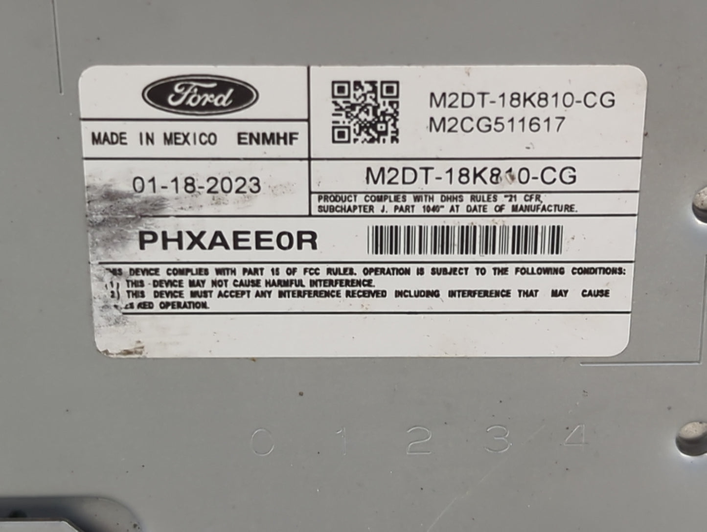 2021 Ford Bronco Radio AM FM Cd Player Receiver Replacement P/N:M2DT-18K810-CG M2CG511617, PHXAEE0R Fits OEM Used Auto Parts