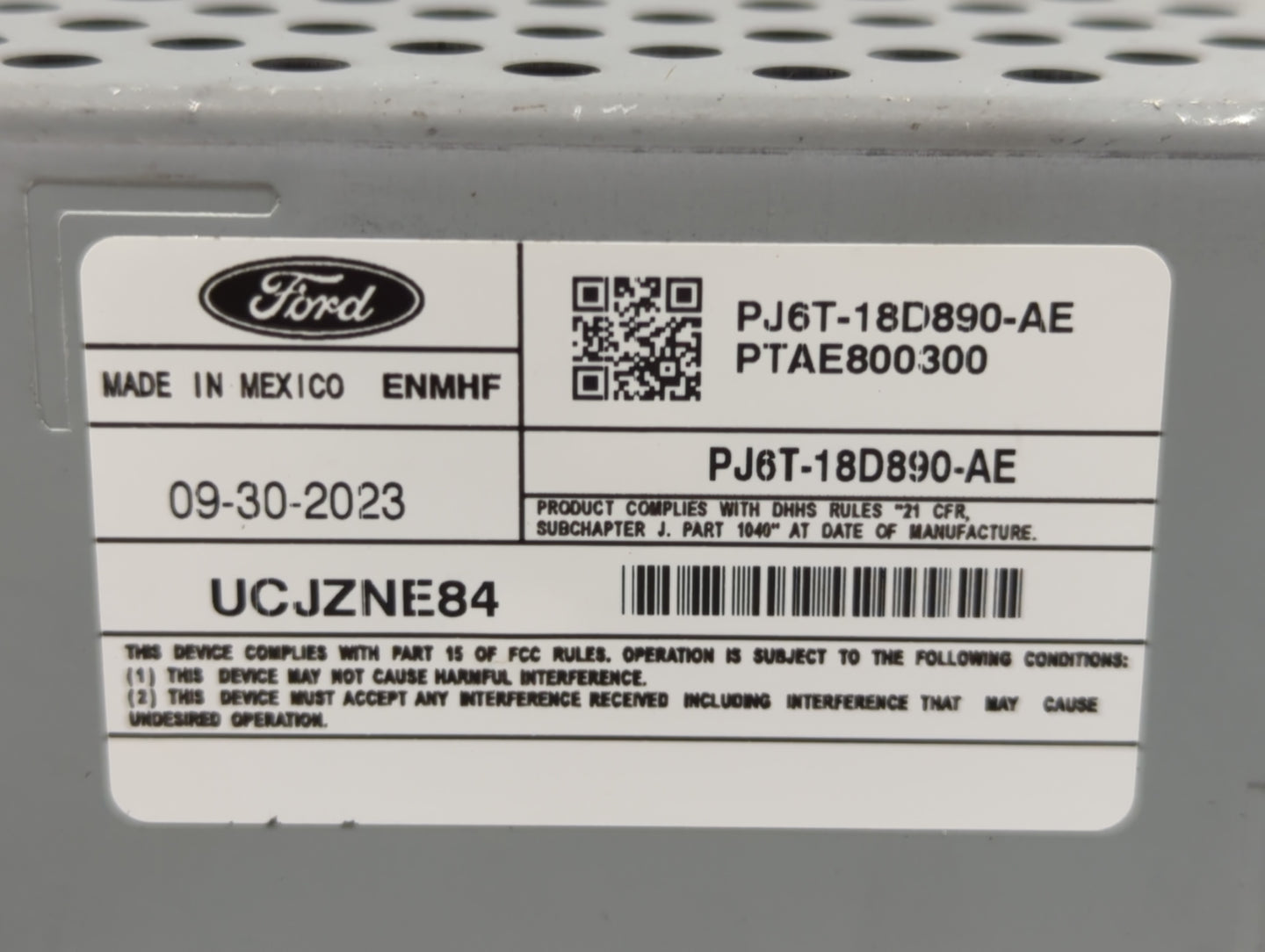 2023 Ford Escape Radio AM FM Cd Player Receiver Replacement P/N:PJ6T-18D890-AE Fits OEM Used Auto Parts - Oemusedautoparts1.