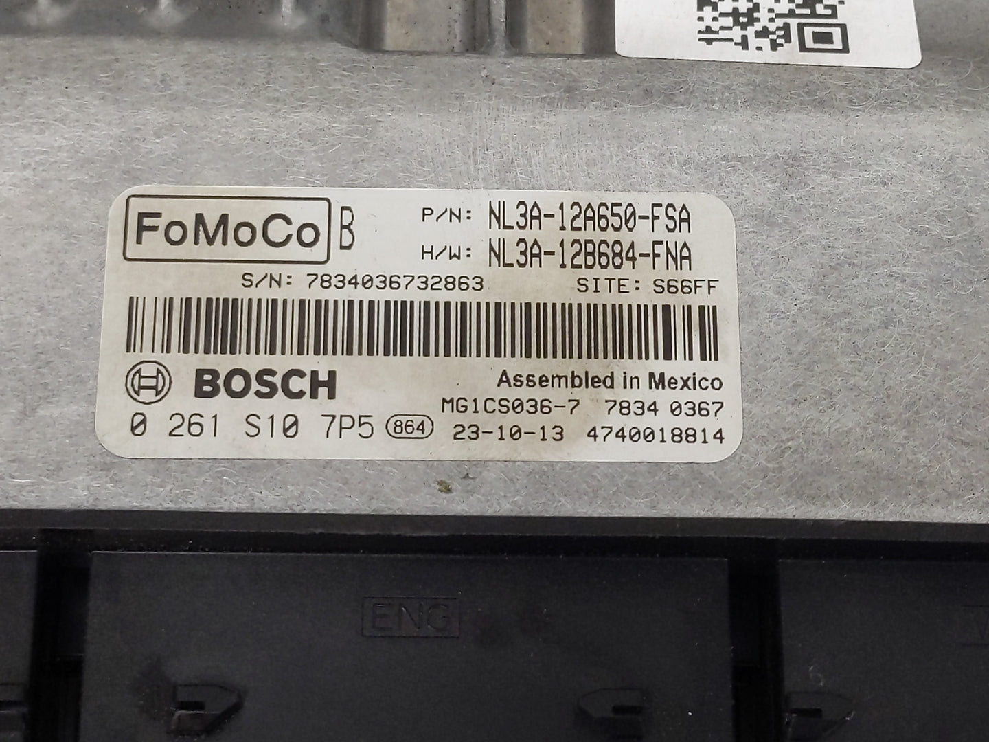 2021-2022 Ford F-150 PCM Engine Control Computer ECU ECM PCU OEM P/N:NL3A-12A650-FSA 0 261 S10 Fits Fits 2021 2022 OEM Used 