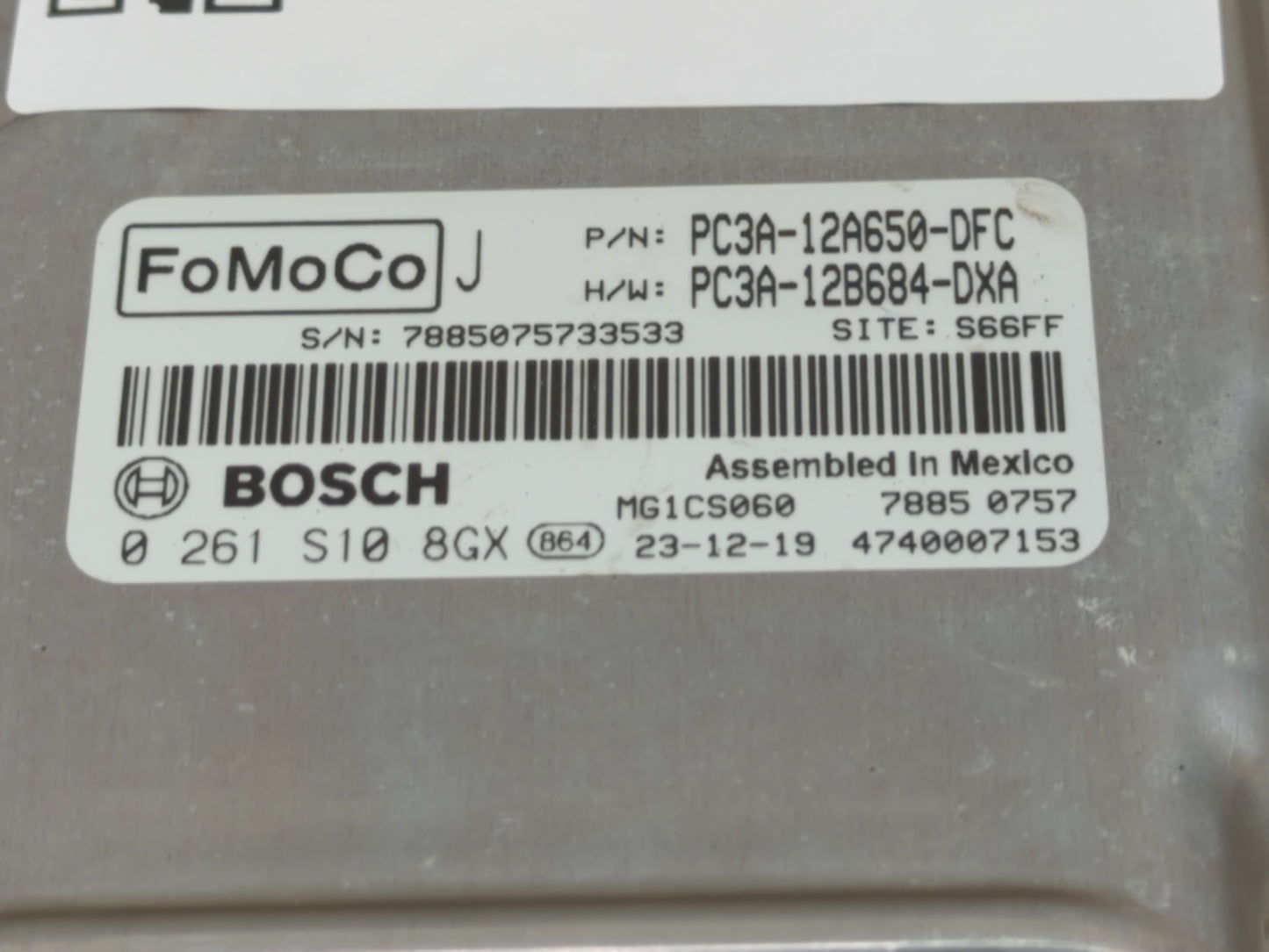 2023 Ford F-250 Super Duty PCM Engine Control Computer ECU ECM PCU OEM P/N:PC3A-12A650-DFC Fits OEM Used Auto Parts - Oemuse