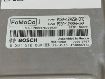 2023 Ford F-250 Super Duty PCM Engine Control Computer ECU ECM PCU OEM P/N:PC3A-12A650-DFC Fits OEM Used Auto Parts