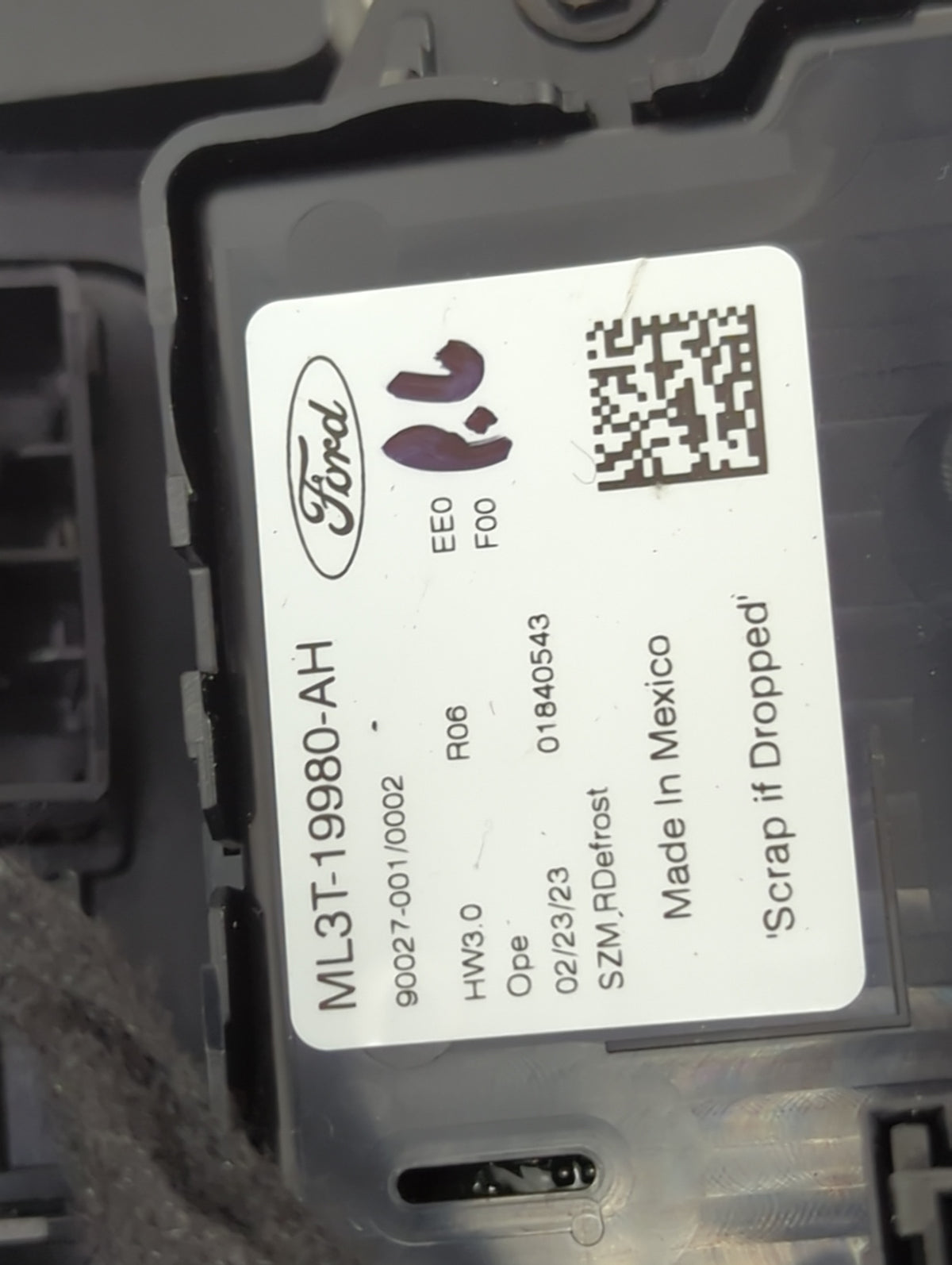2023 Ford F150 Climate Control Module Temperature AC/Heater Replacement P/N:ML3T-19980-AH Fits Fits 2021 2022 OEM Used Auto 