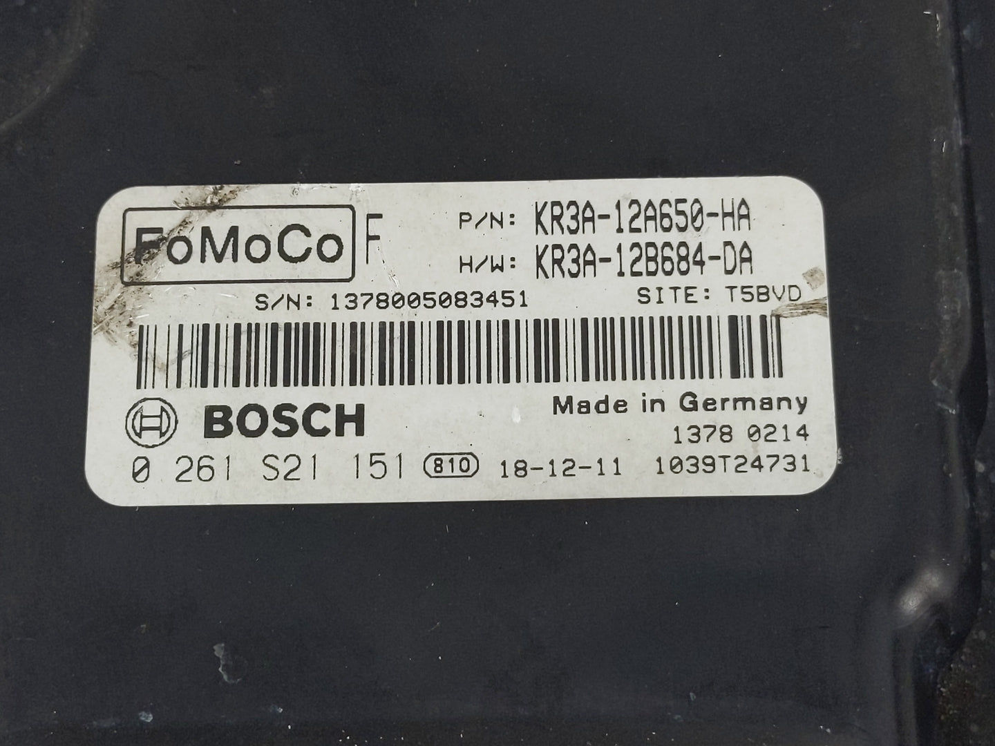 2019-2022 Ford Mustang PCM Engine Control Computer ECU ECM PCU OEM P/N:KR3A-12A650-HA Fits Fits 2019 2020 2021 2022 OEM Used