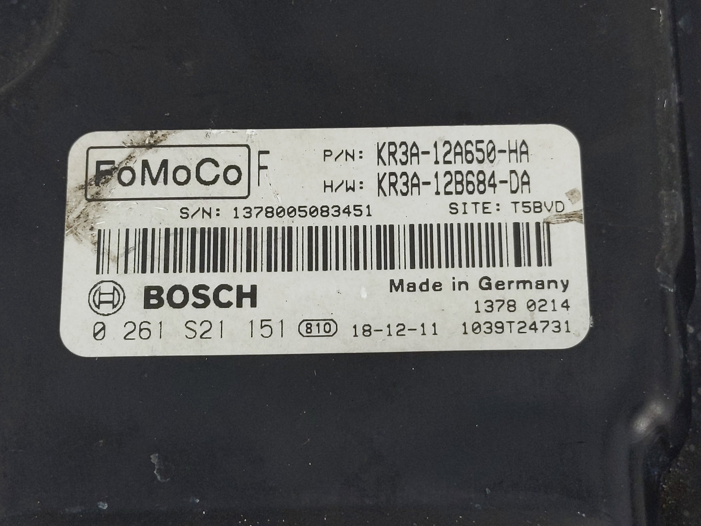 2019-2022 Ford Mustang PCM Engine Control Computer ECU ECM PCU OEM P/N:KR3A-12A650-HA Fits Fits 2019 2020 2021 2022 OEM Used