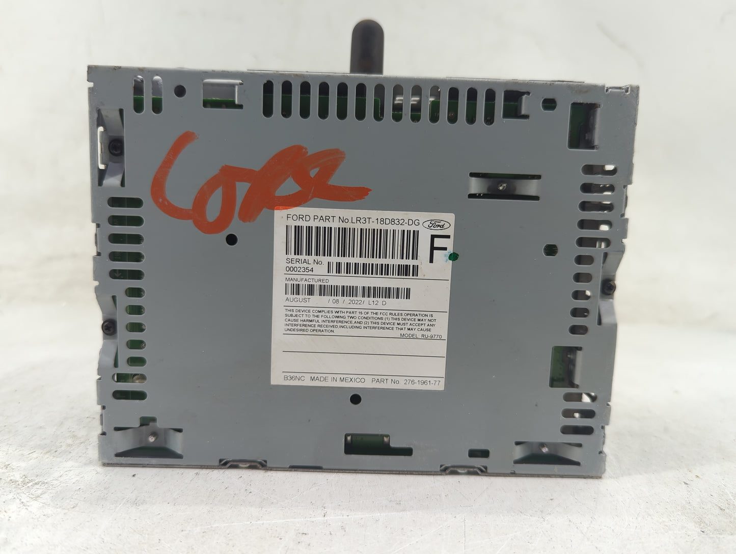2017-2022 Ford Mustang Radio AM FM Cd Player Receiver Replacement P/N:LR3T-18D832-DG RU-9770S-C Fits OEM Used Auto Parts - O