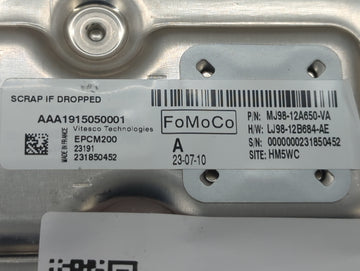 2023 Ford Mustang Mach-E PCM Engine Control Computer ECU ECM PCU OEM P/N:MJ98-12A650-VA LJ98-12B684-AE Fits OEM Used Auto Parts