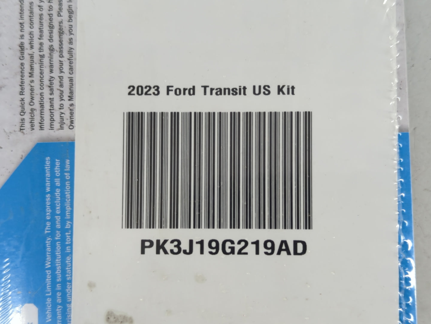2023 Ford Transit-150 Owners Manual Book Guide P/N:PK3J19G219AD OEM Used Auto Parts - Oemusedautoparts1.com