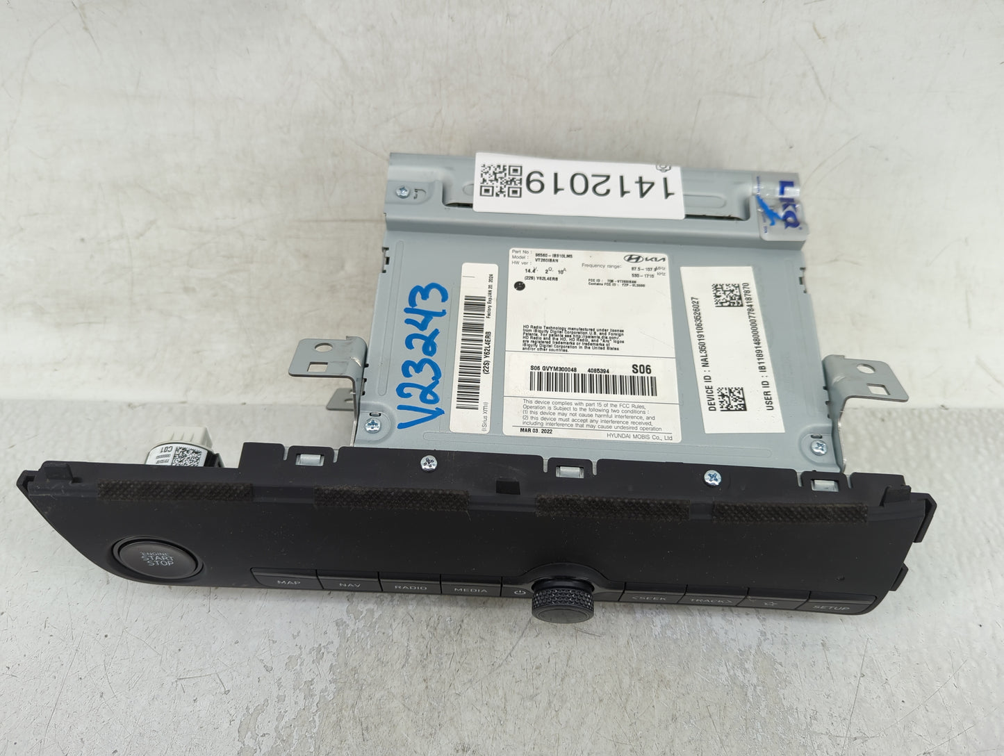 2023 Hyundai Elantra Radio AM FM Cd Player Receiver Replacement P/N:96560-IB310LM5 Fits OEM Used Auto Parts - Oemusedautopar