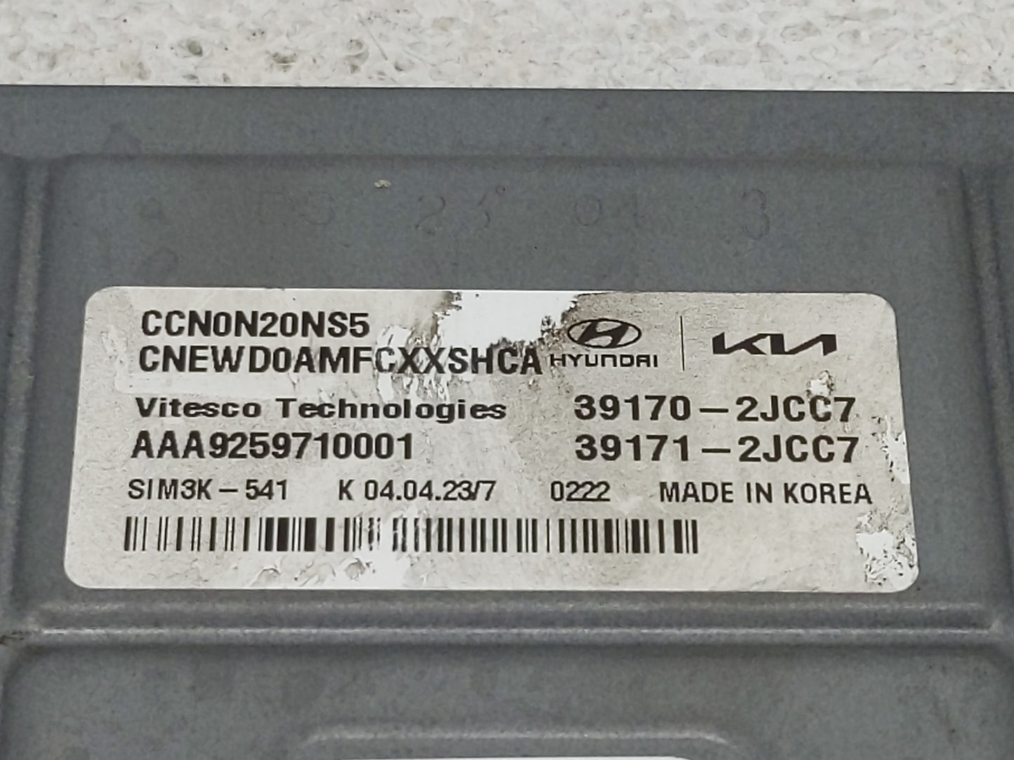 2023 Hyundai Elantra PCM Engine Control Computer ECU ECM PCU OEM P/N:39171-2JCC7 39170-2JCC7 Fits OEM Used Auto Parts - Oemu