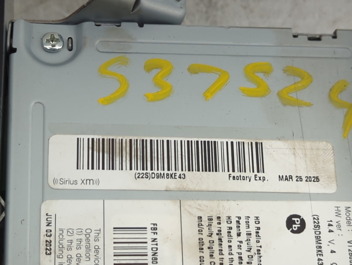 2021-2022 Hyundai Elantra Radio AM FM Cd Player Receiver Replacement P/N:96560AA260NNB 96720 Fits Fits 2021 2022 OEM Used Au