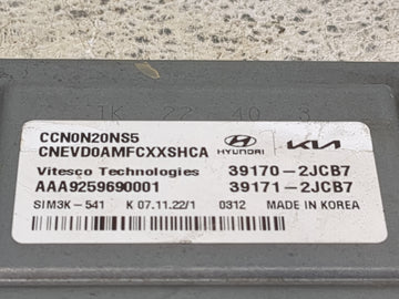 2023 Hyundai Elantra PCM Engine Control Computer ECU ECM PCU OEM P/N:39170-2JCB7 39171-2JCB7, CNEVD0AMFCXXSHCA, CCN0N20NS5 OEM Used Auto Parts