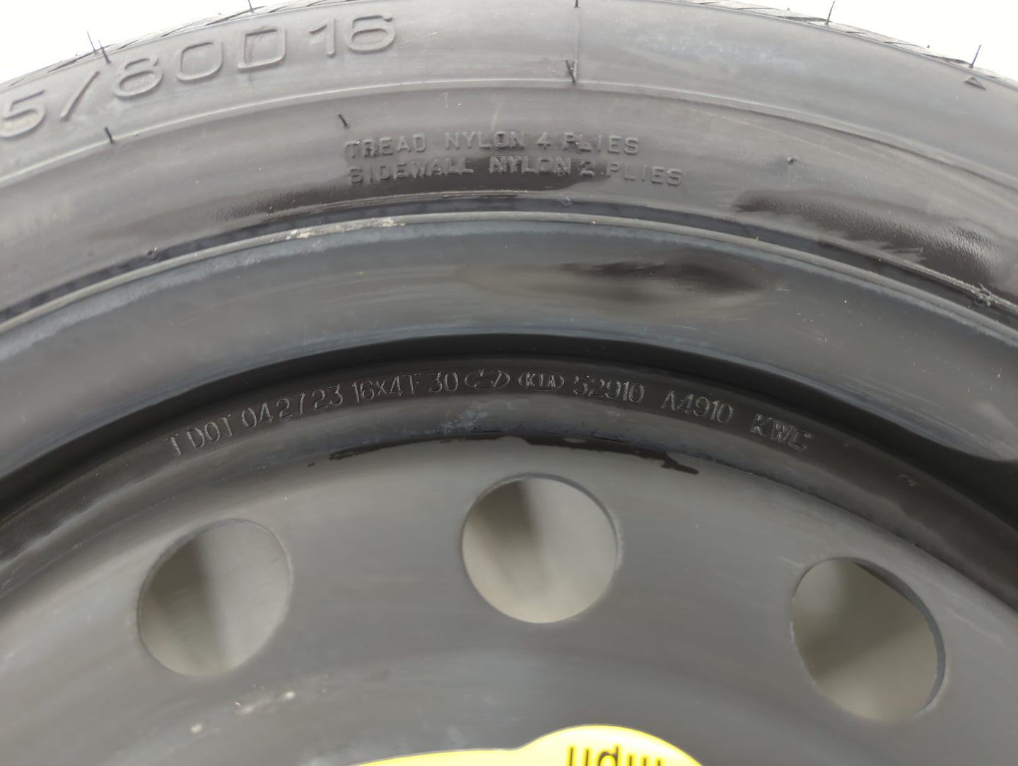 2018-2022 Hyundai Kona Spare Donut Tire Wheel Rim Oem - Oemusedautoparts1.com