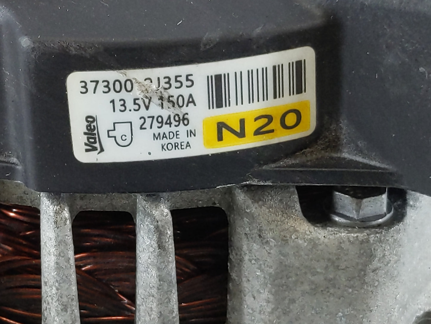 2022 Hyundai Kona Alternator Replacement Generator Charging Assembly Engine OEM P/N:37300 2J355 Fits Fits 2021 OEM Used Auto