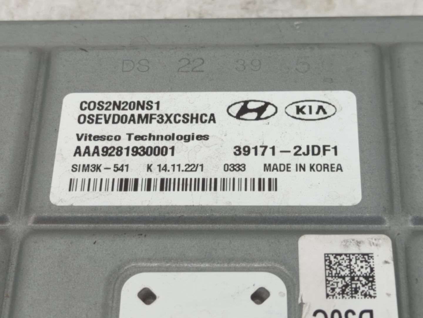 2023 Hyundai Kona PCM Engine Control Computer ECU ECM PCU OEM P/N:39171-2JDF1 Fits OEM Used Auto Parts - Oemusedautoparts1.c