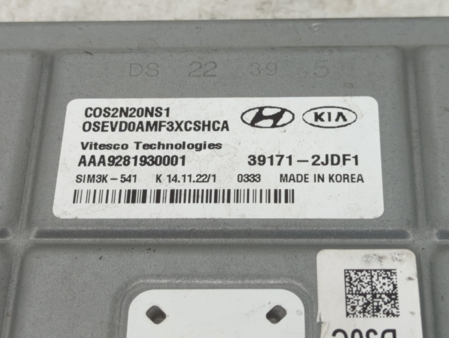 2023 Hyundai Kona PCM Engine Control Computer ECU ECM PCU OEM P/N:39171-2JDF1 Fits OEM Used Auto Parts - Oemusedautoparts1.c