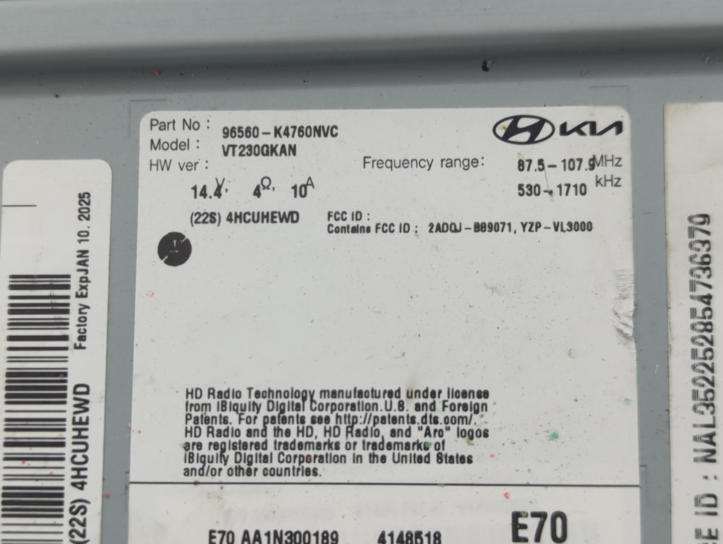 2023 Hyundai Kona Information Display Screen - Oemusedautoparts1.com