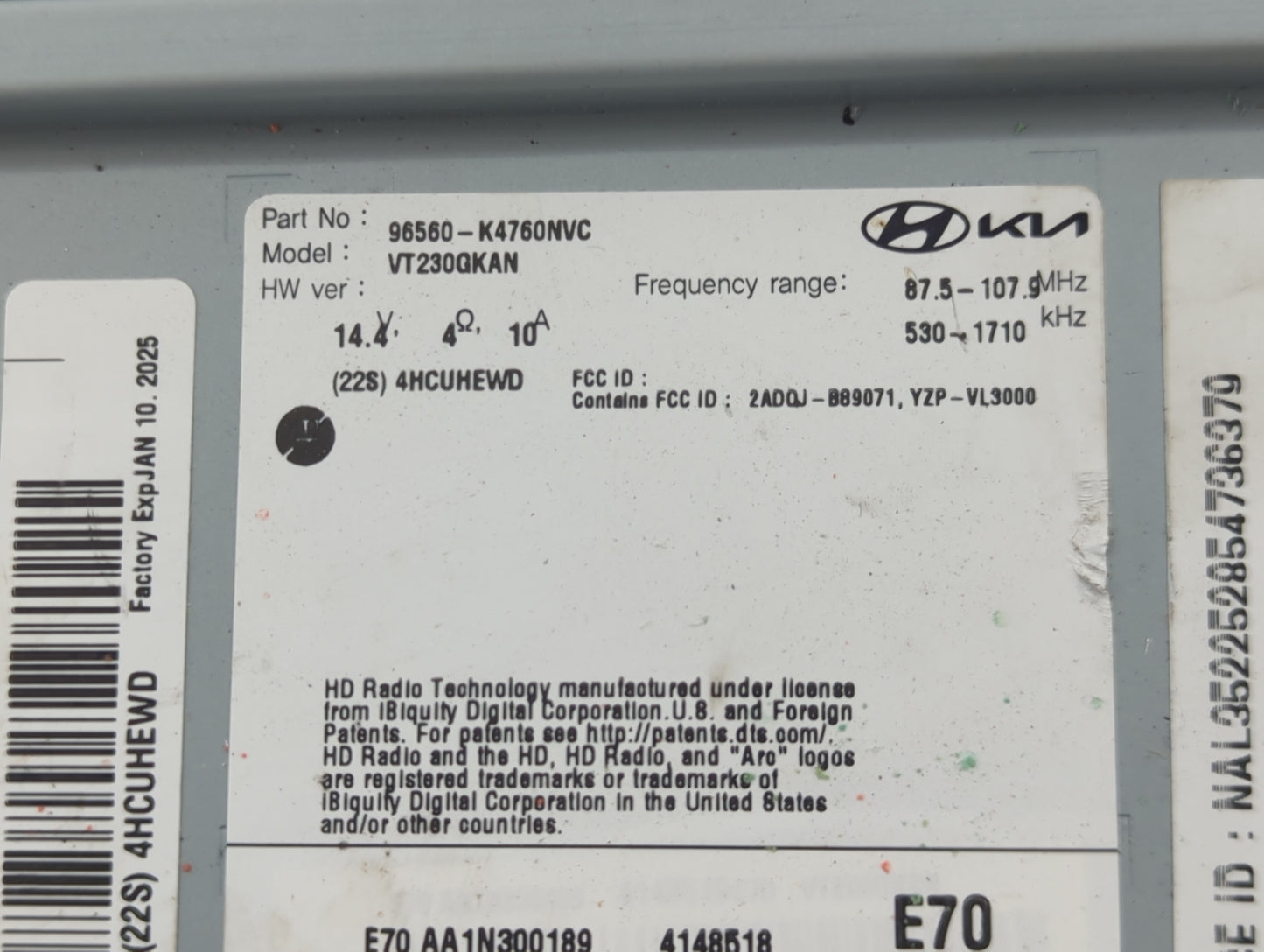 2023 Hyundai Kona Information Display Screen - Oemusedautoparts1.com